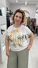 Baskı Detaylı Bluz HAKİ